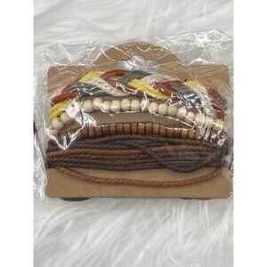 Multilayered Woven & Beaded Bangle Bracelet‎ Unisex Fashion Jewelry Boho Style